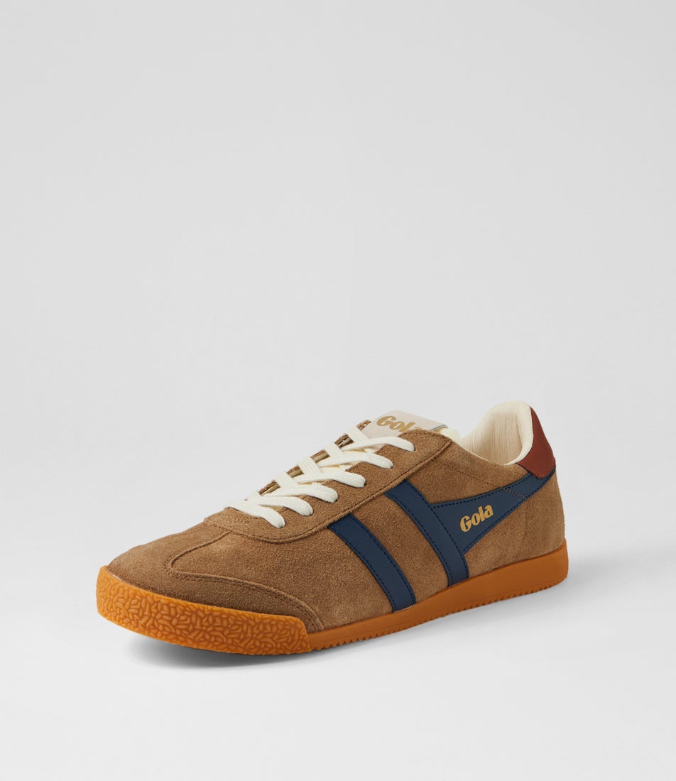 Elan M Tobacco Navy Rust Suede Sneakers