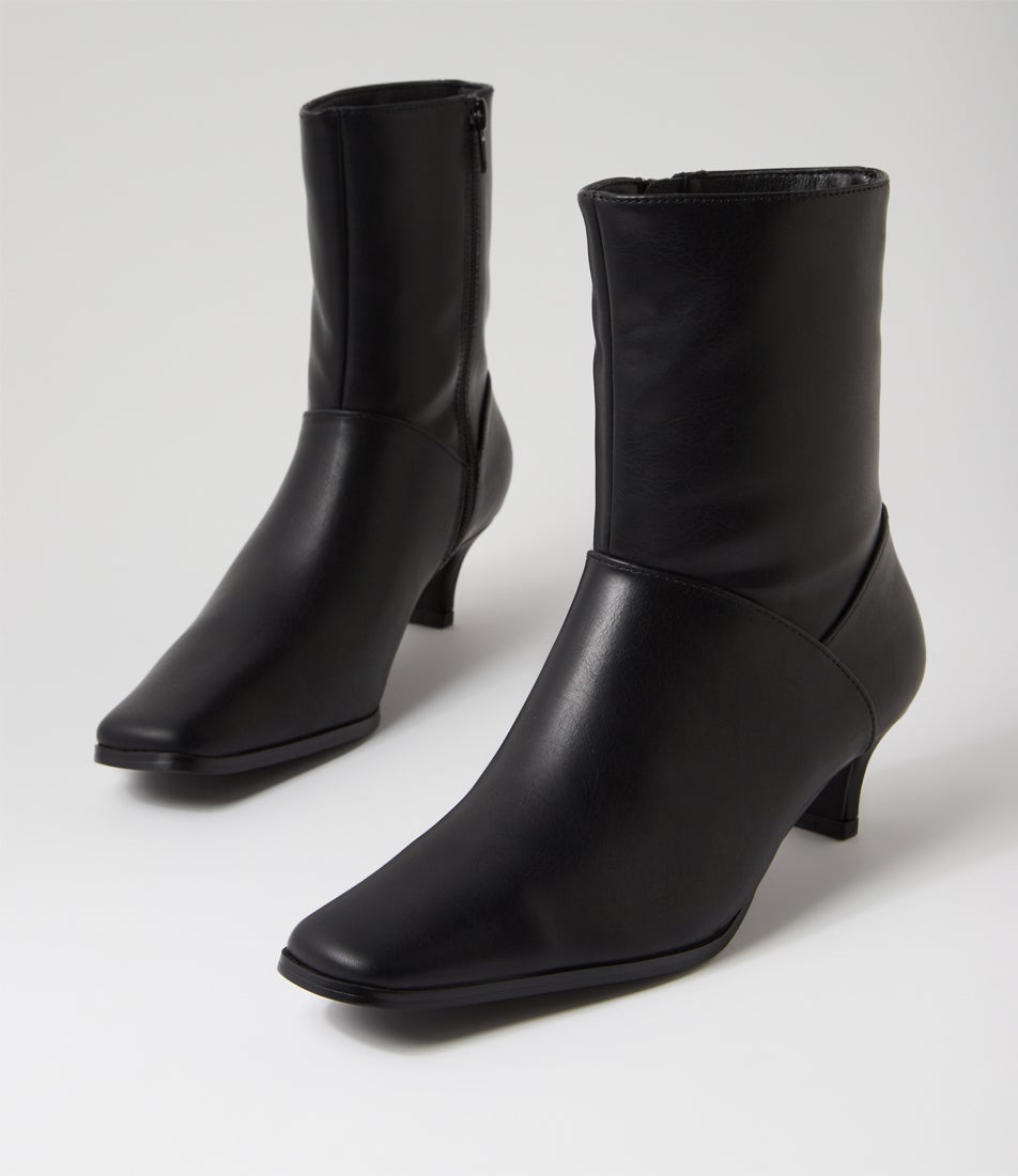 Shade Black Patent Pu Ankle Boots
