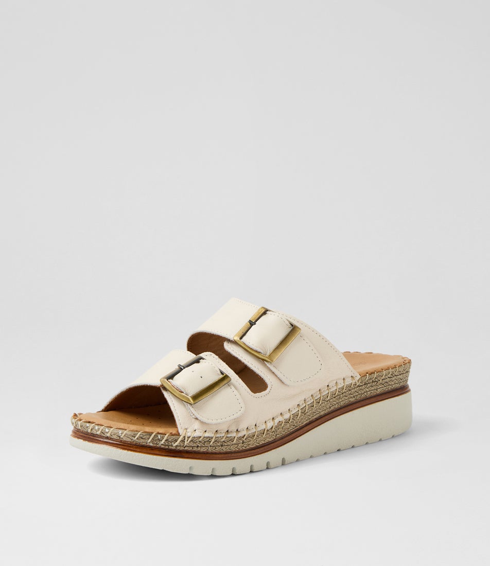 Isree Cream Leather Sandals