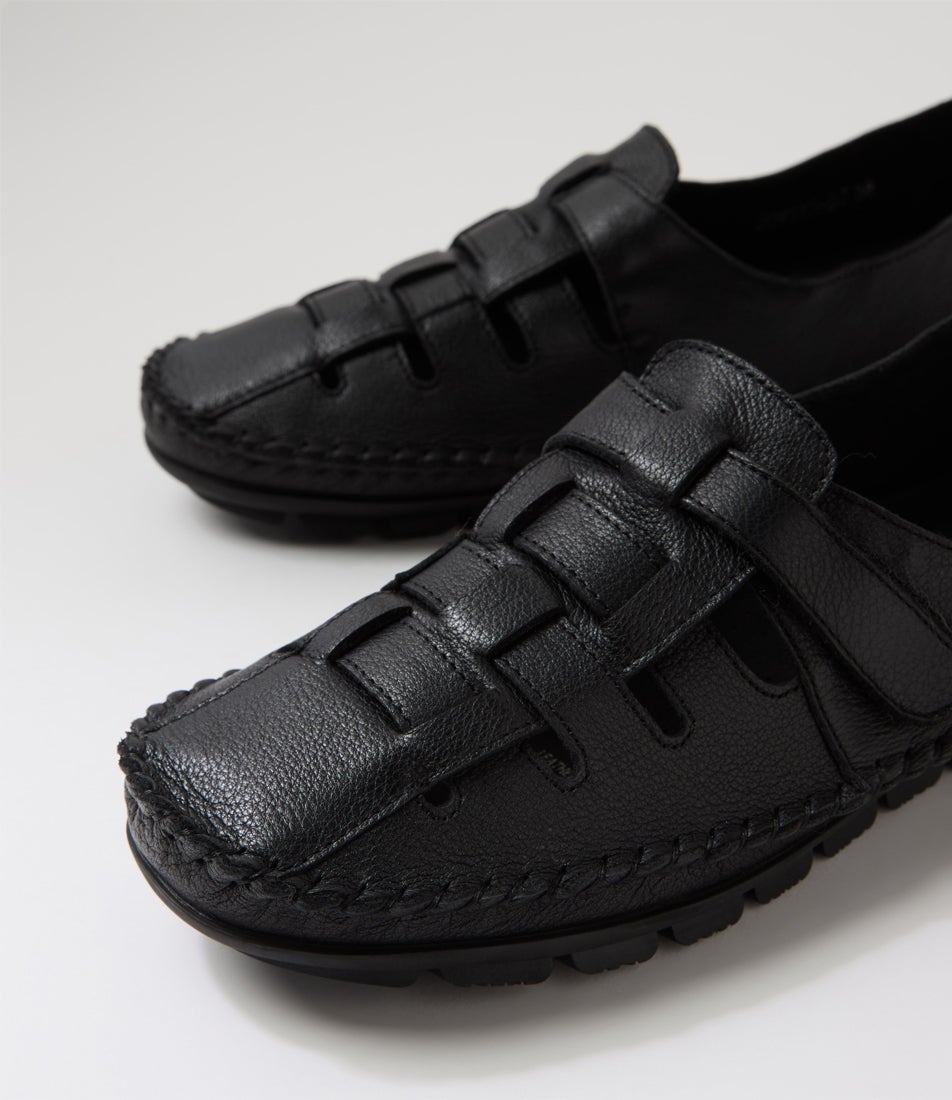Bowies Black Leather Ballet Flats