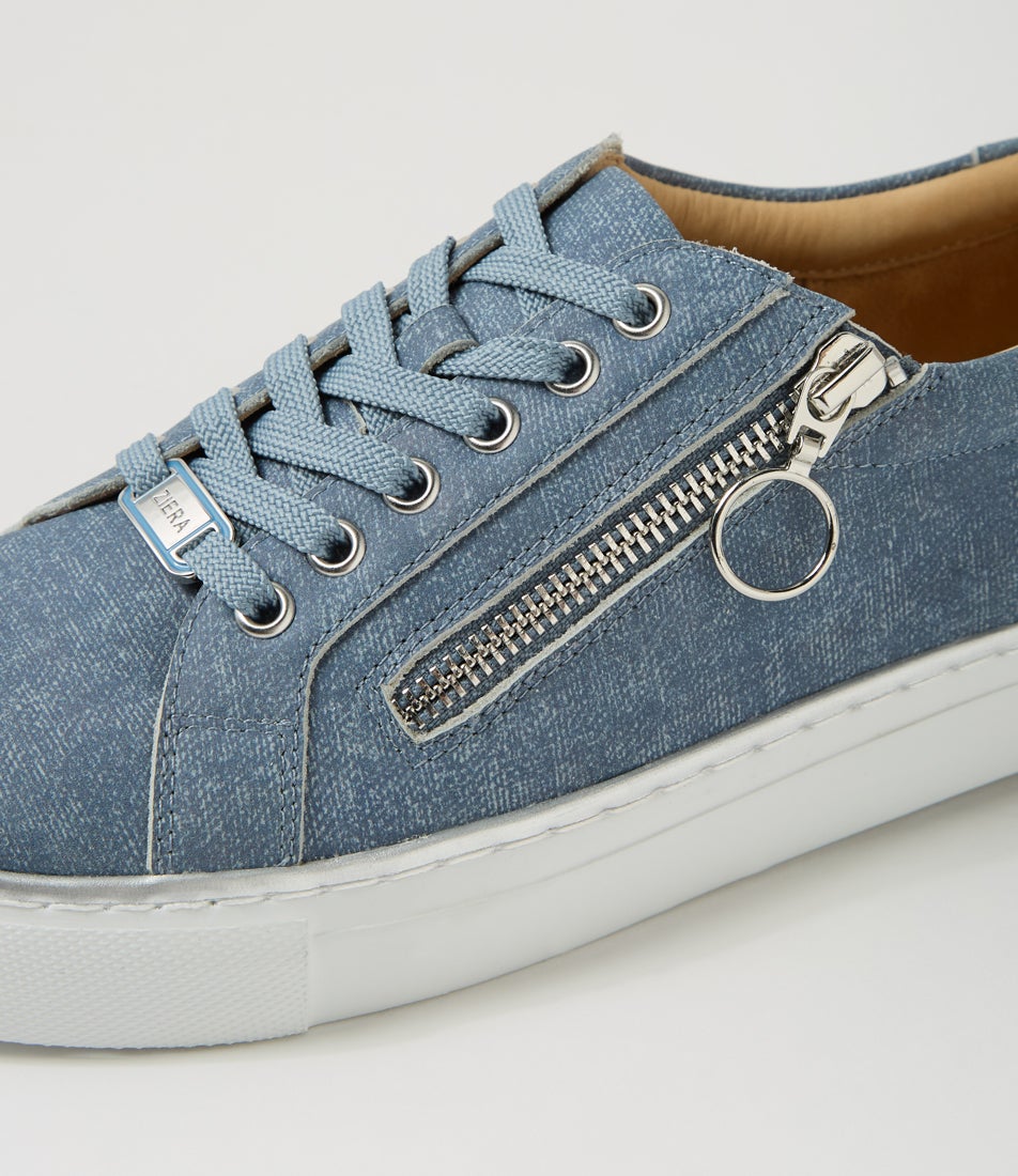 Pamela Xf Blue Denim White Leather Sneakers