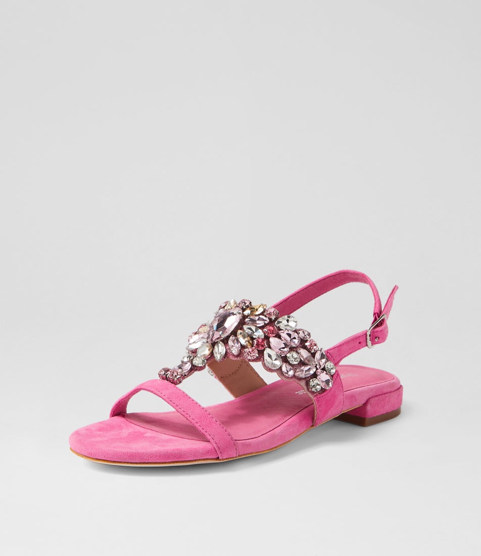 Lacoya Pink Multi Suede Sandals
