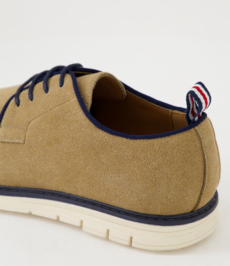 Napoli Sand Microsuede Lace Up Flats