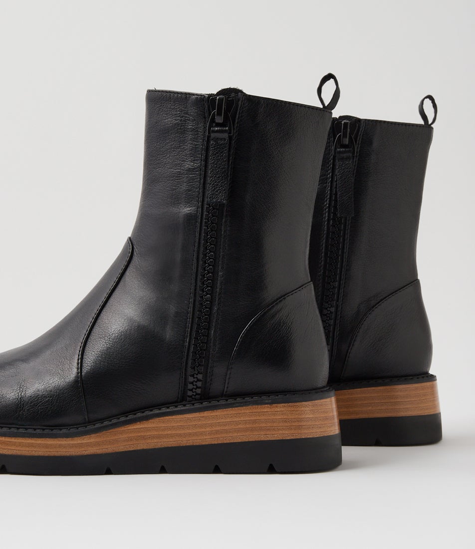 Thans Black Nat Leather Ankle Boots