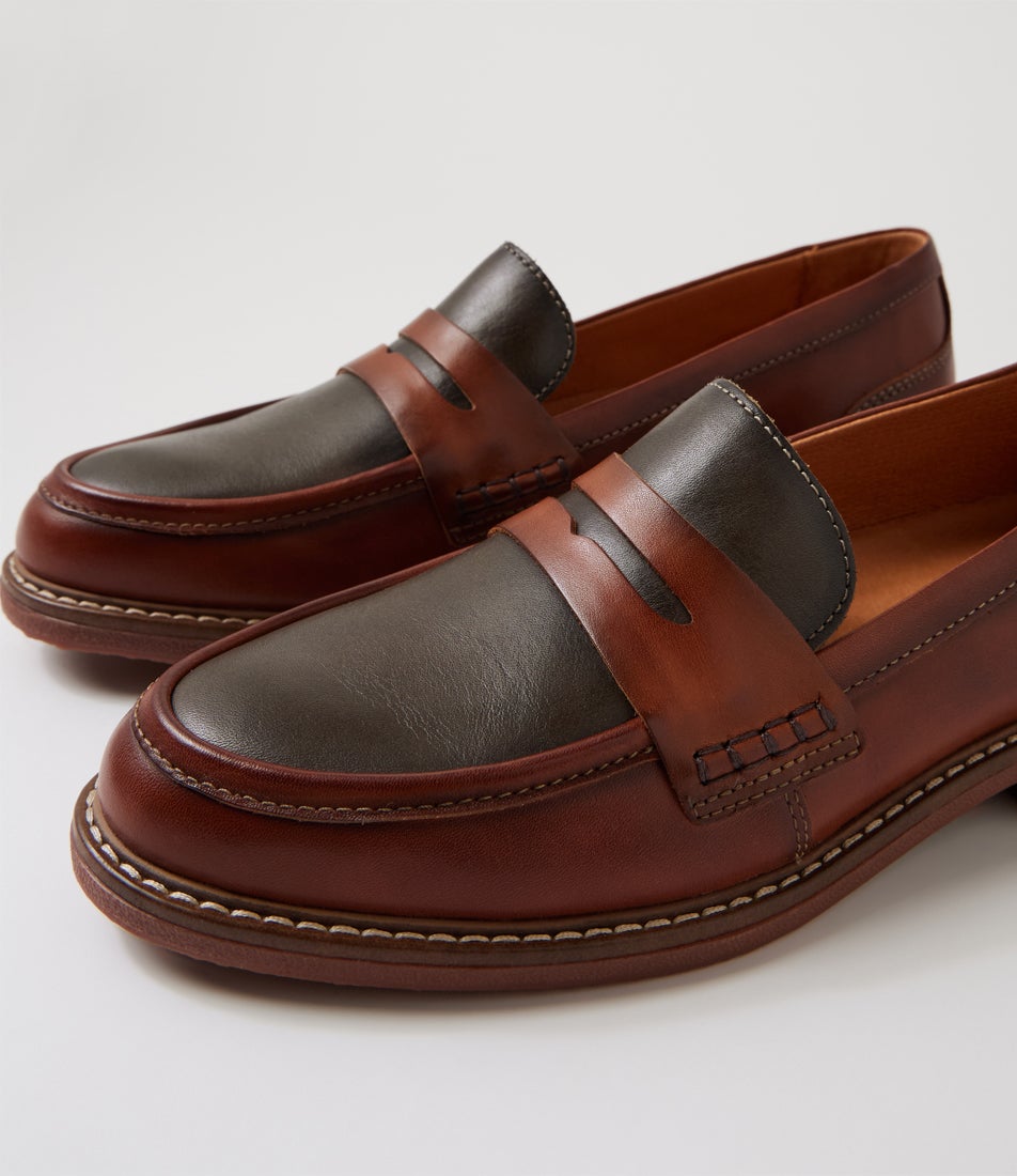 Aldaya 41 Cognac Multi Leather Loafers