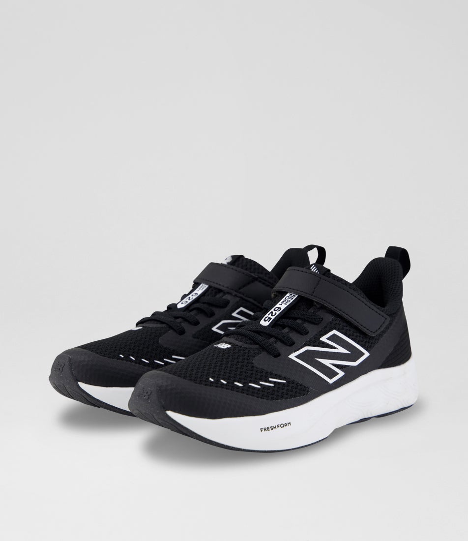 625 Junior Black White Mesh Sneakers