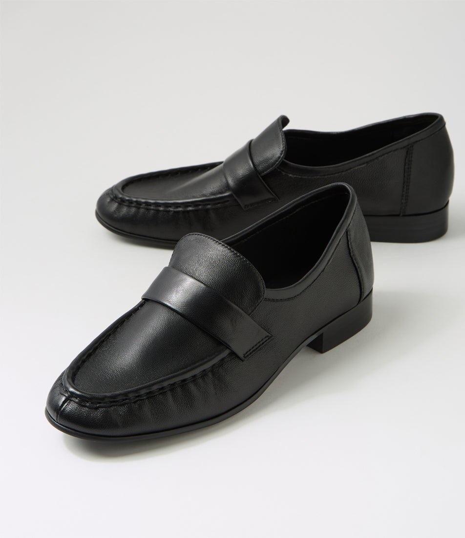 Kylie Black Leather Loafers