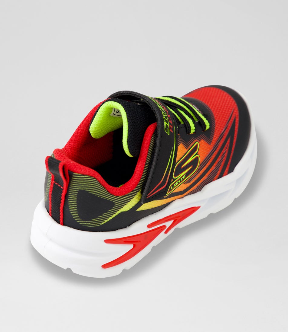 Flex Glow Toddler Black Red Fabric Sneakers