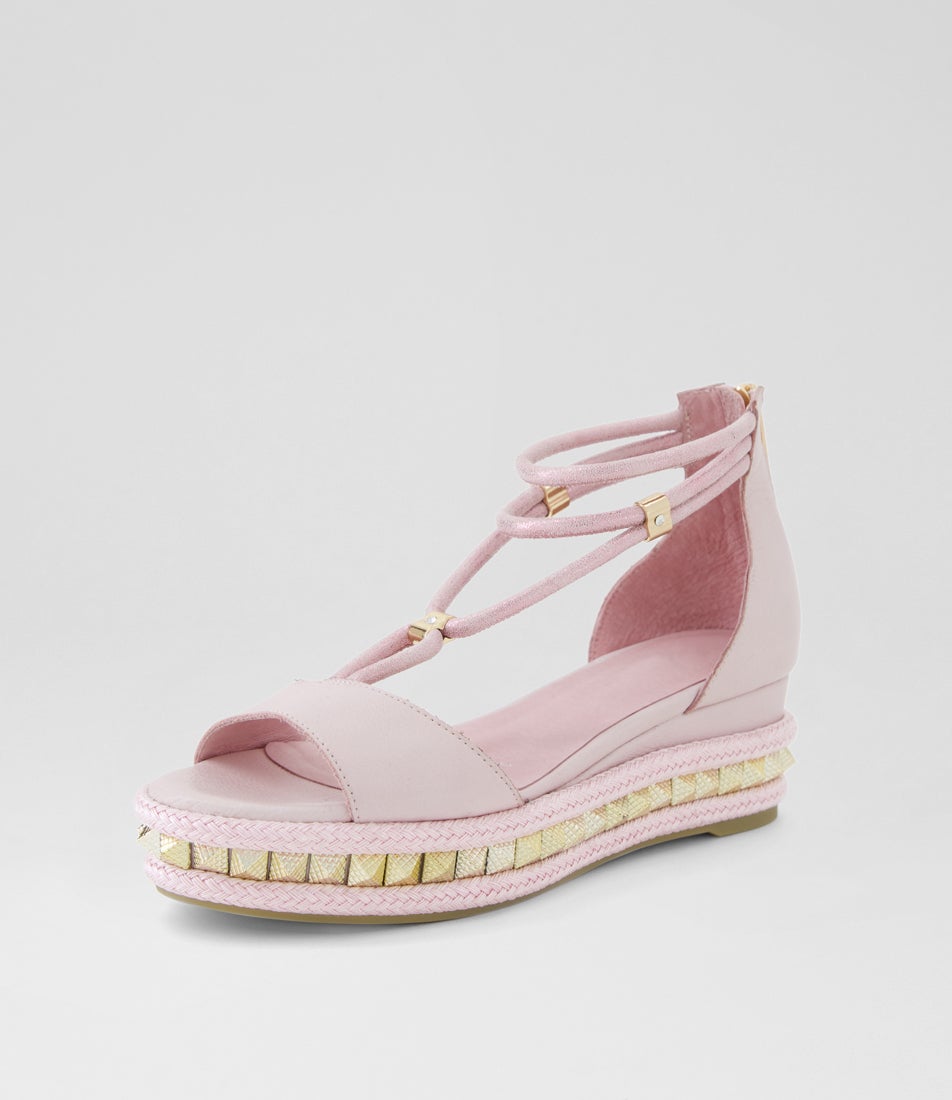 Miora Palest Pink Gold Leather Sandals