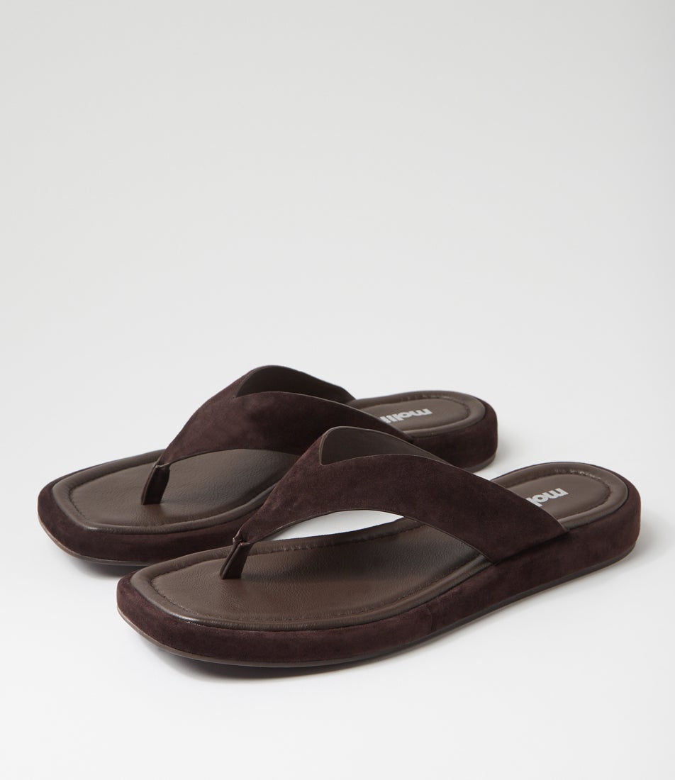 Roxee Dark Choc Suede Thongs
