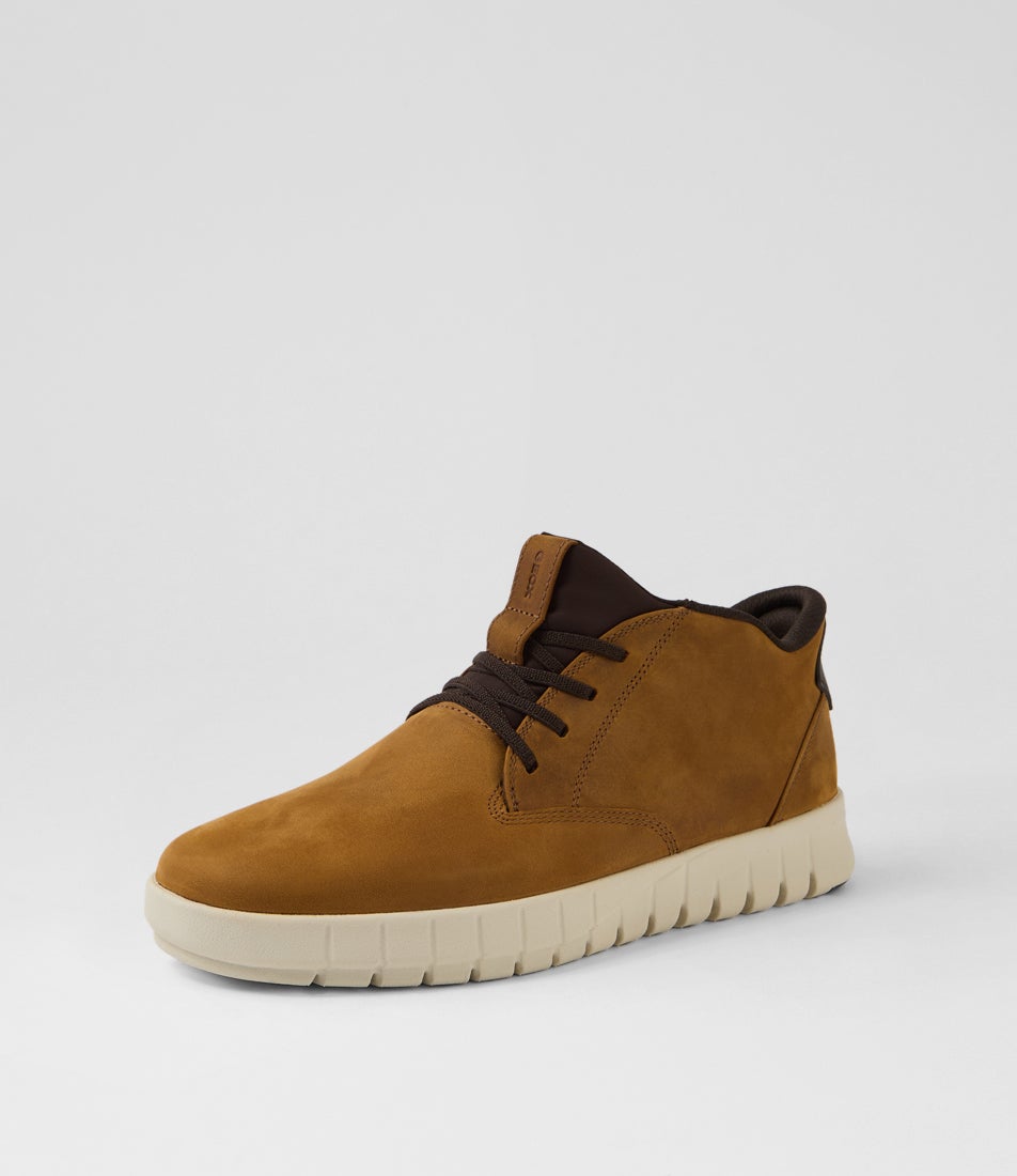U Flextride Plus Hi Light Brown Leather Lace Up Boots