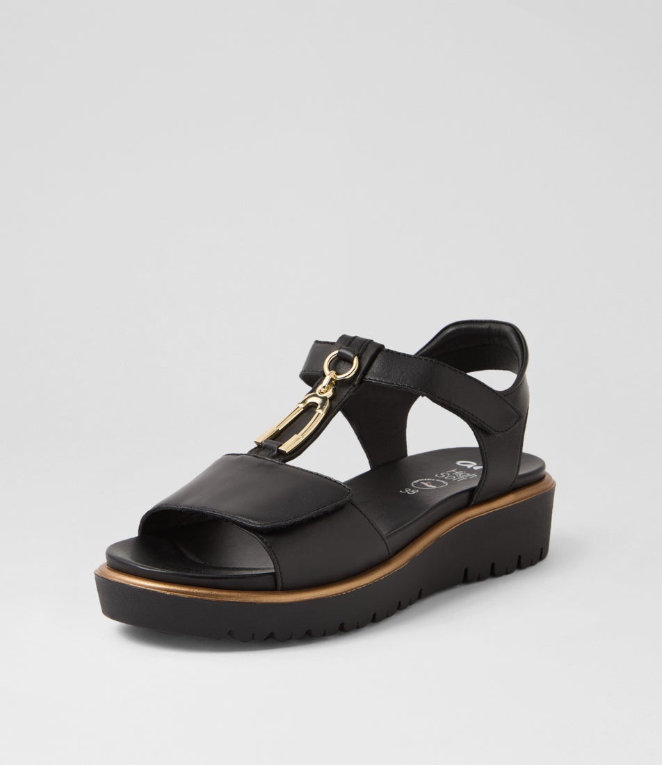 Bilbao 15 Black Leather Sandals