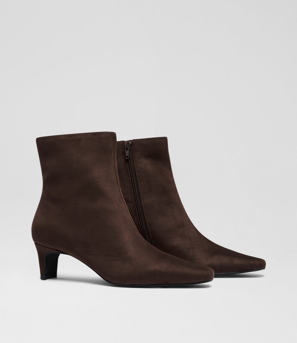 Reese Choc Microsuede Ankle Boots