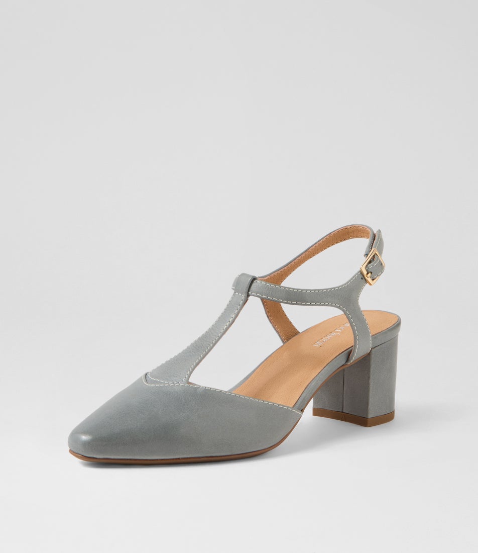 Leonee Sky Leather Heels