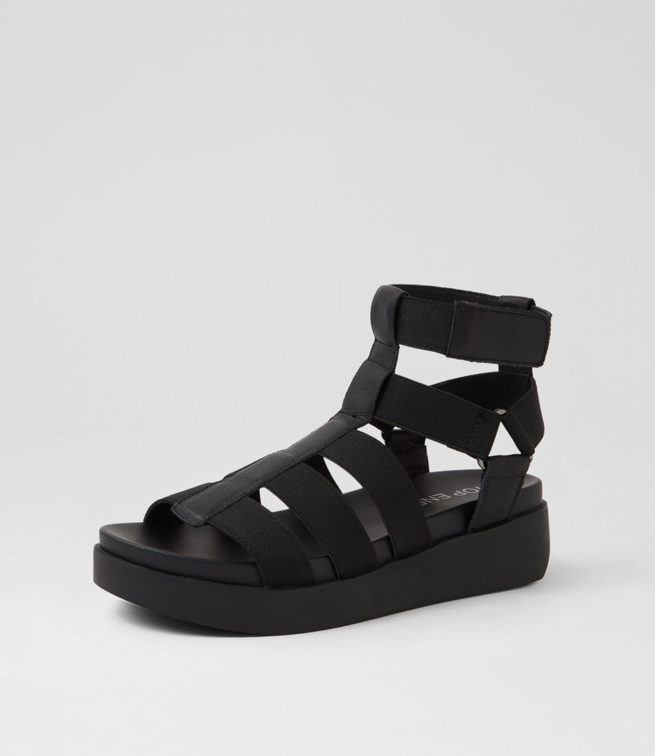 Dacie Black Fabric Sandals