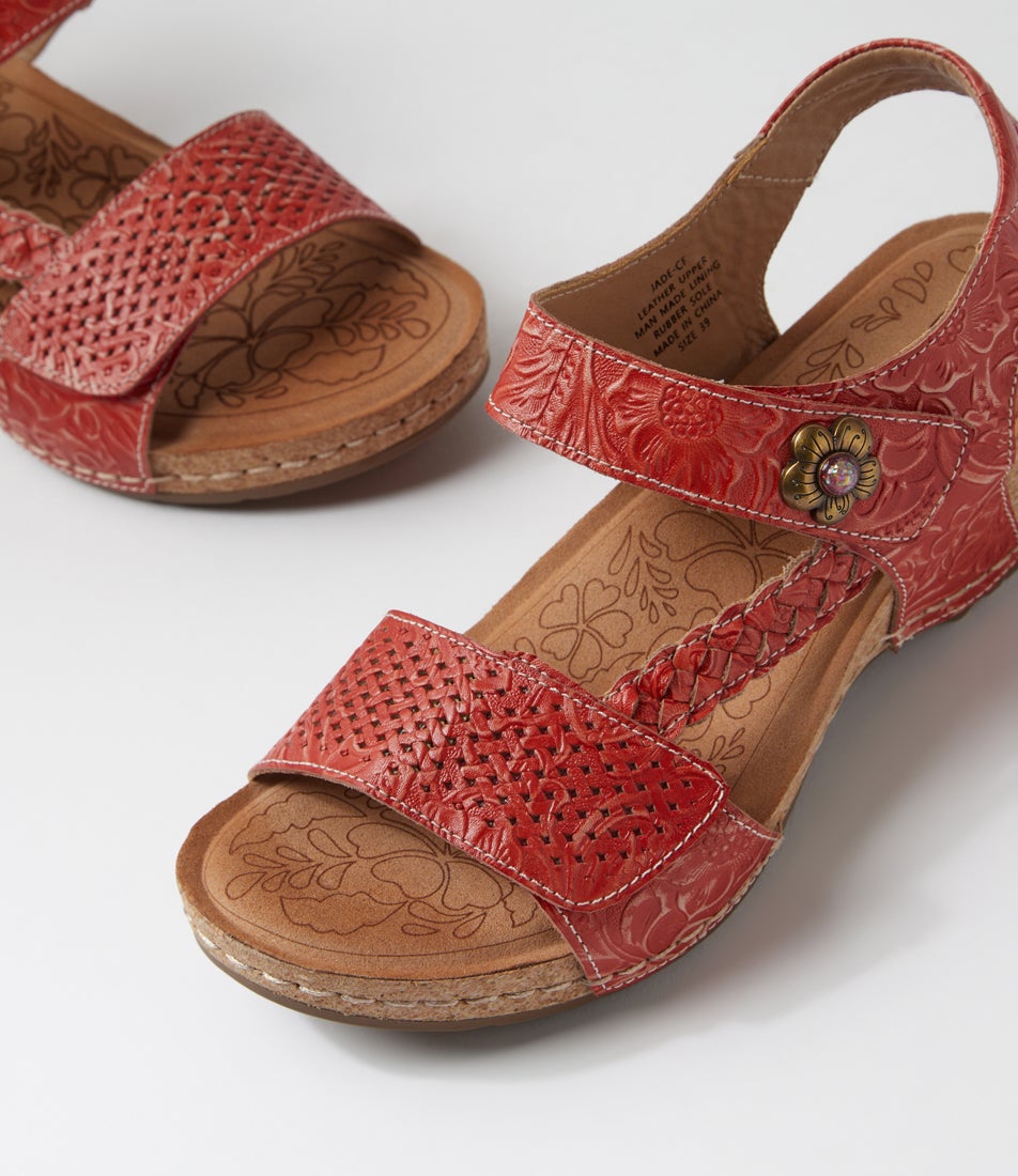 Jade Red Leather Sandals Jade Red Leather Sandals