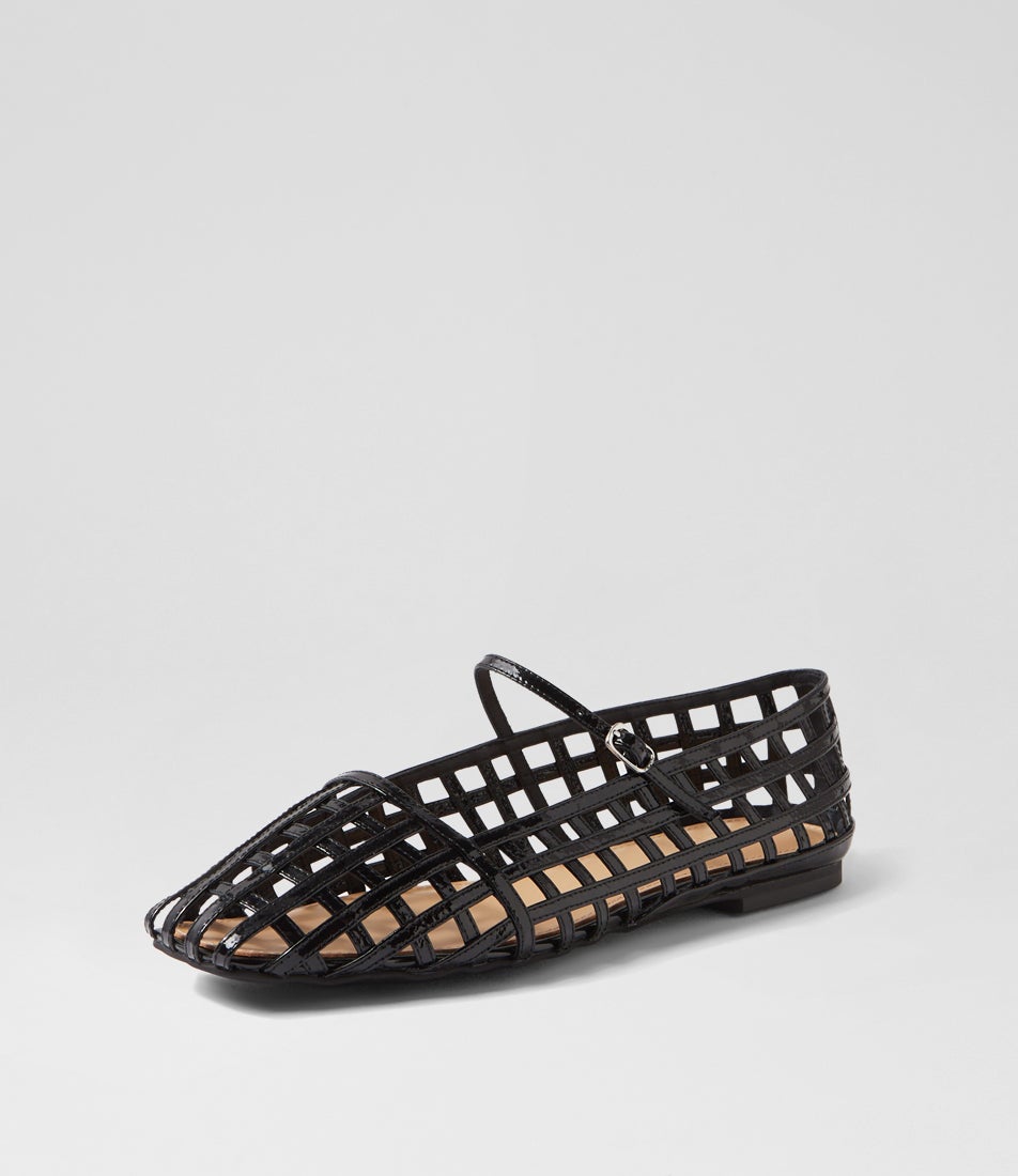 Taints Black Patent Leather Flat Shoes