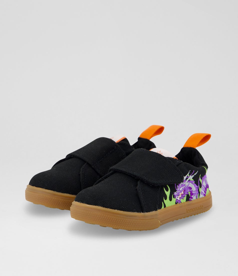 Tallow Dragon Flame Infant Onyx Canvas Sneakers