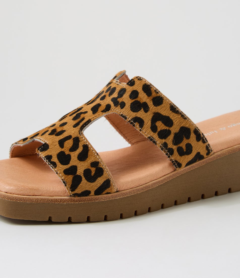 Kerem Tan Leopard Light Choc Pony Sandals