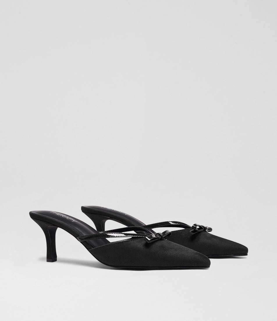 Jojo Black Microsuede Pump Heels