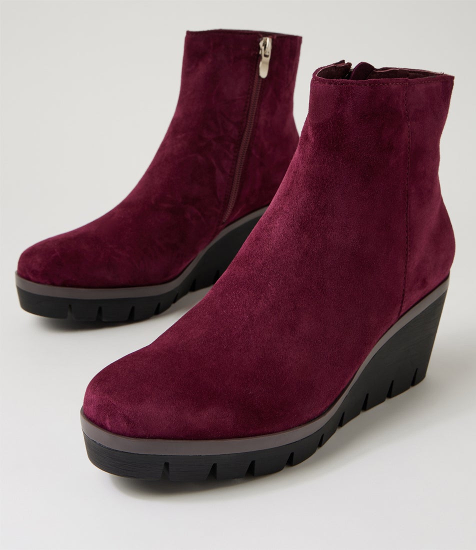 Nish Plum Suede Ankle Boots