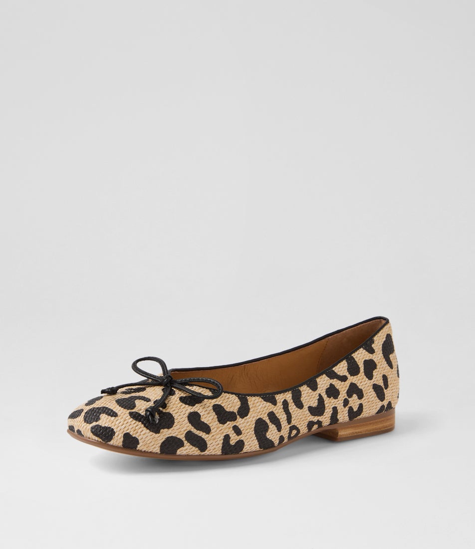Micnic Light Leopard Fabric Ballet Flats Micnic Light Leopard Fabric Ballet Flats