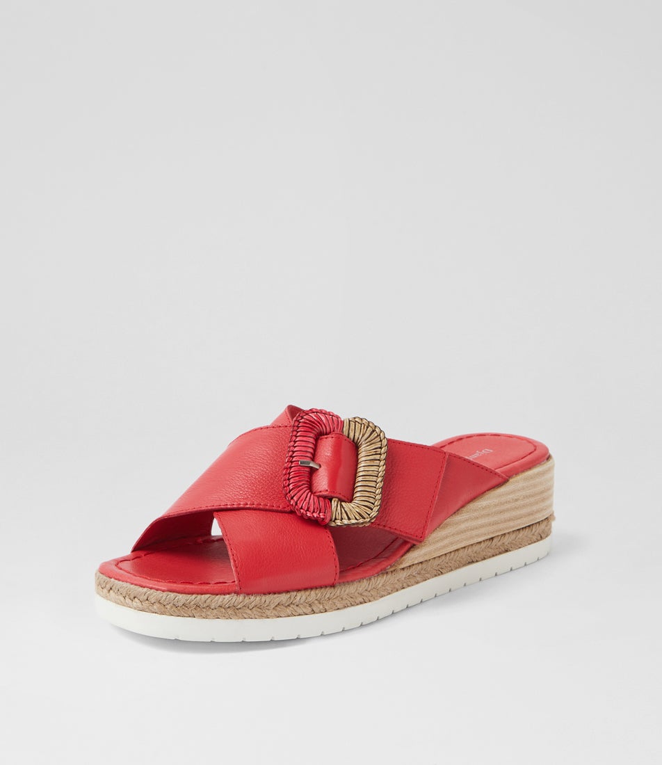 Iveta Red Leather Sandals