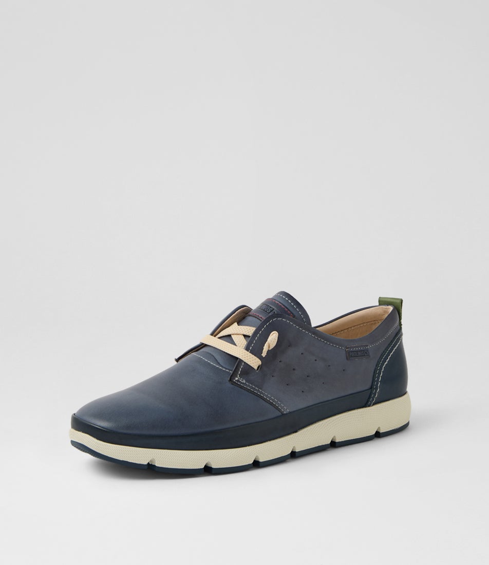 Fuencarral 66 Pacific Leather Lace Up Flats