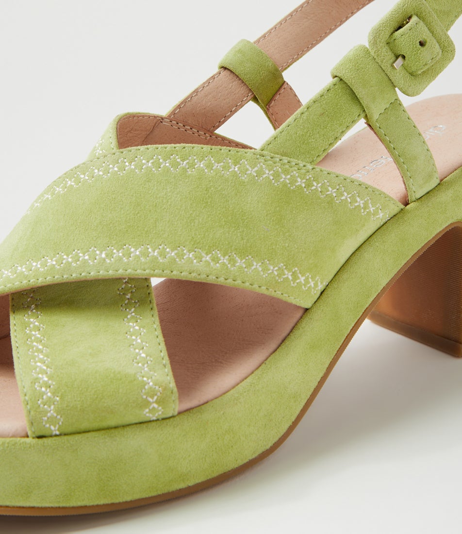 Bynndi Lime Suede Sandals