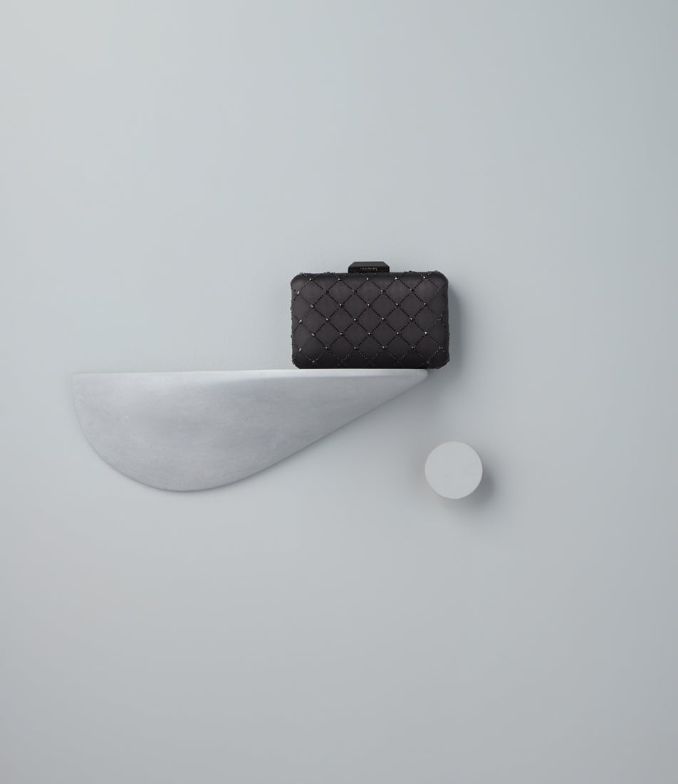 Violet Black Fabric Clutch