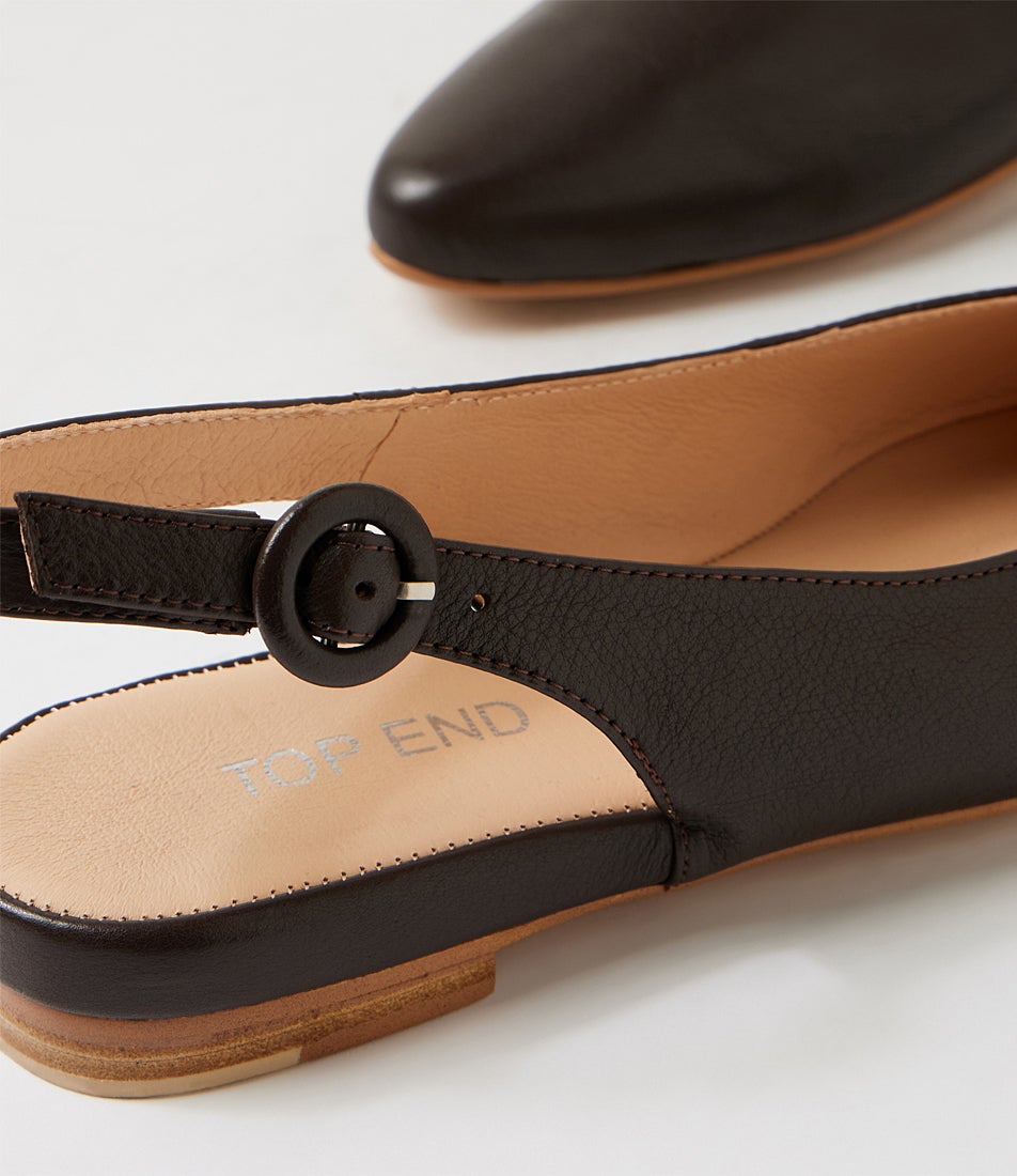 Fairy Choc Leather Flat Shoes