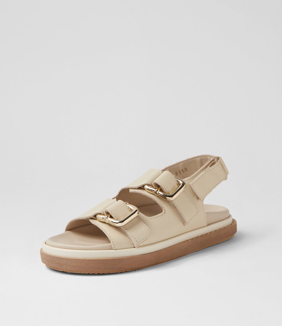 Harper Cream Leather Sandals