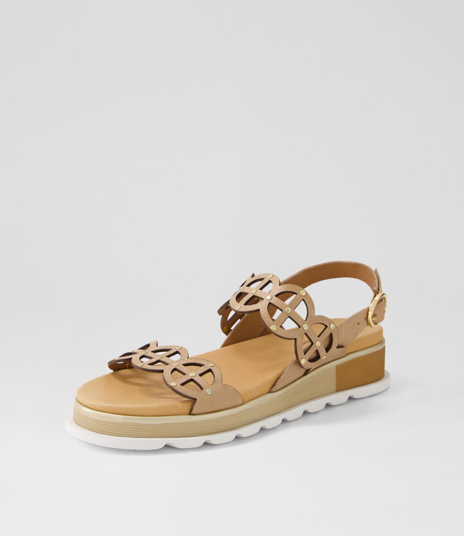 Carola Cappuccino Leather Sandals
