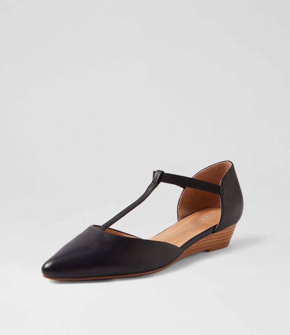 Pepps Black Natural Leather Heels