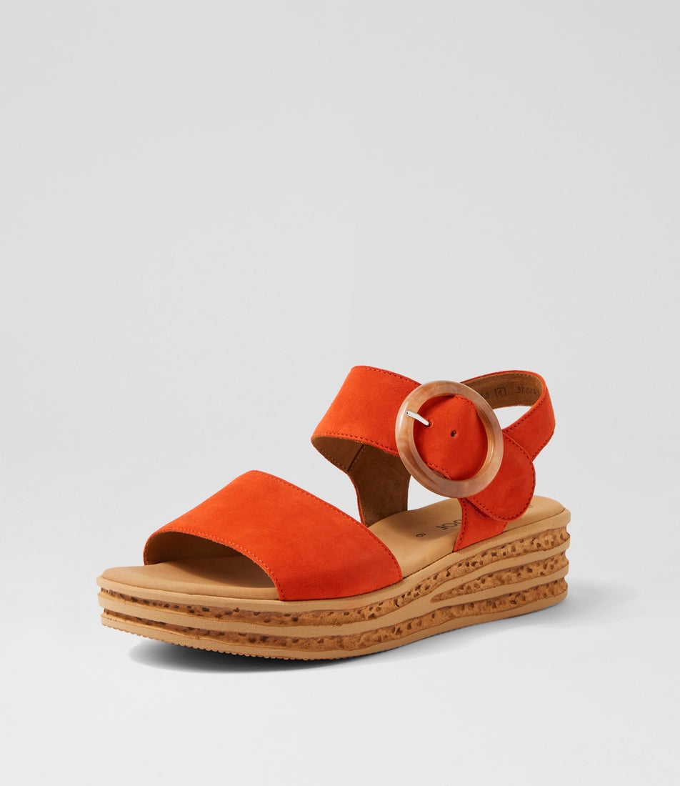 Jale Pumpkin Leather Sandals