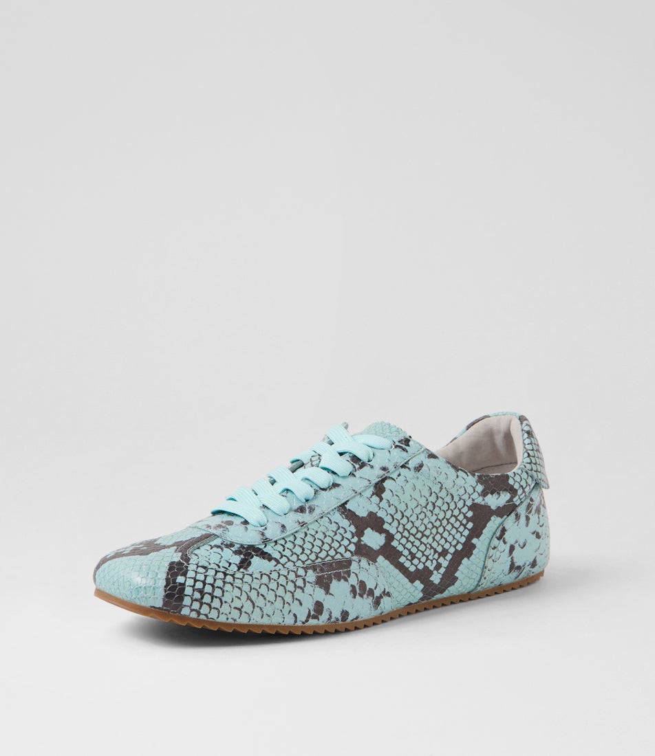 Liloa Pale Blue Snake Leather Sneakers