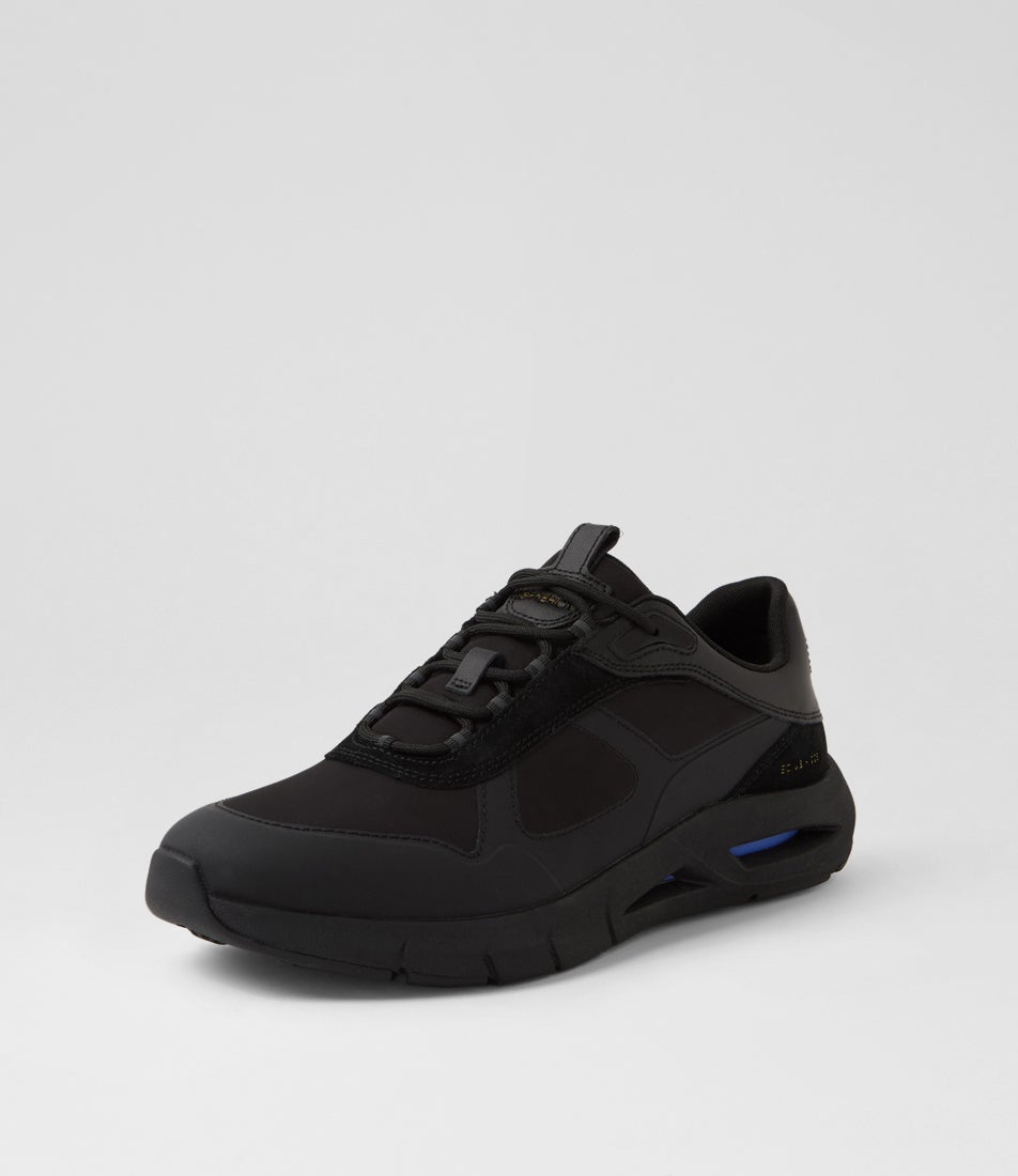 U Spherica Ecub 5 Black Leather Sneakers