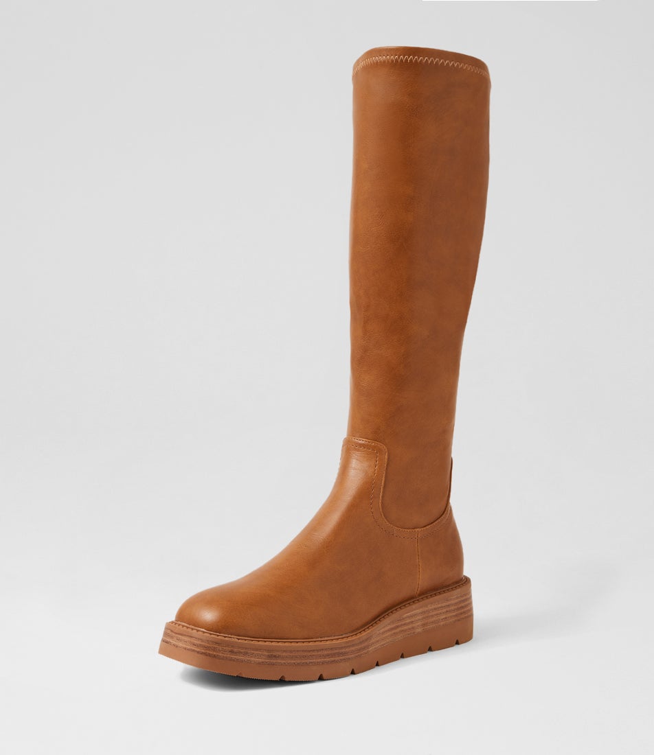 Terriny Tan Natural Stretch Knee High Boots