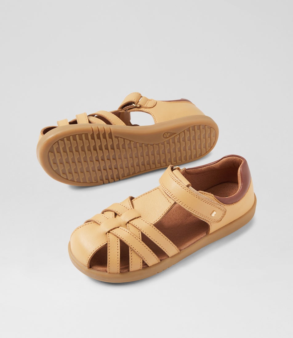 Kp Cross Jump Junior Oak Buff Leather Flat Shoes