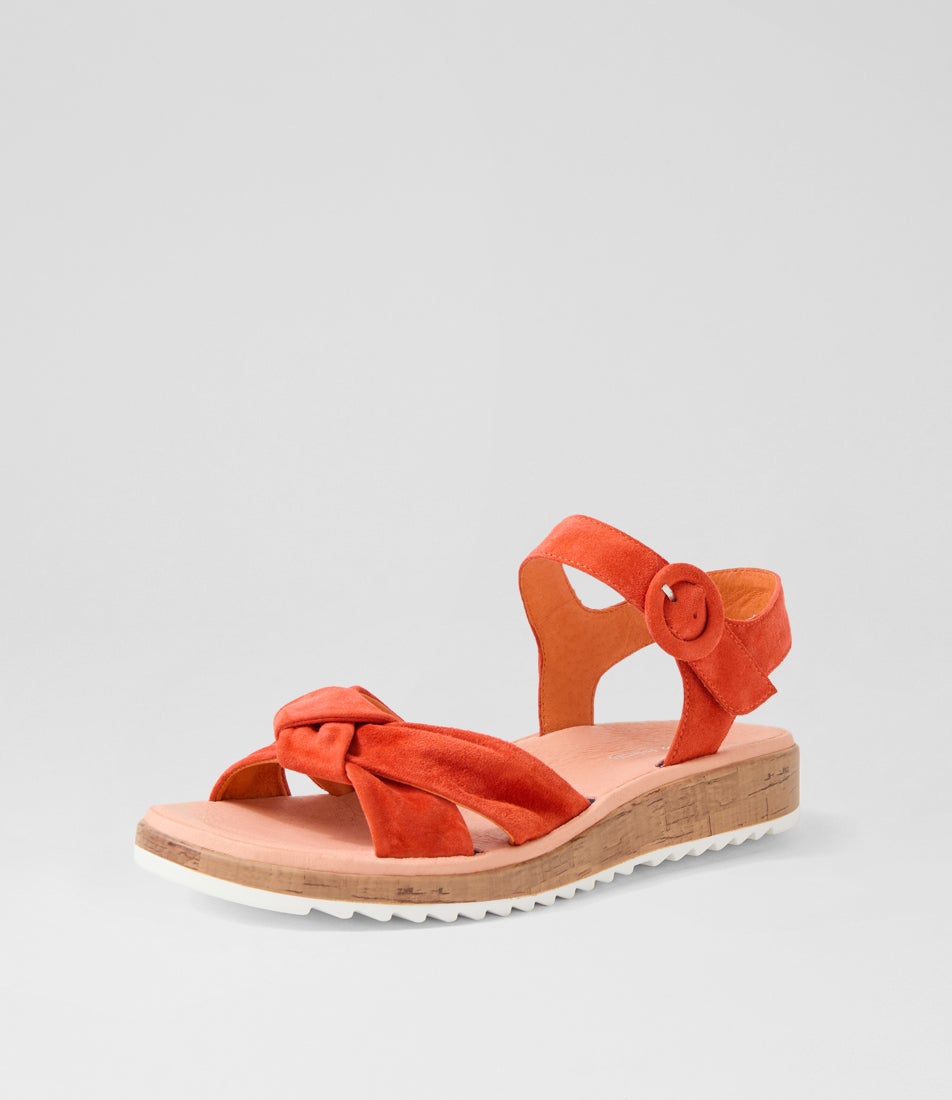 Ohiosy Orange White Suede Sandals