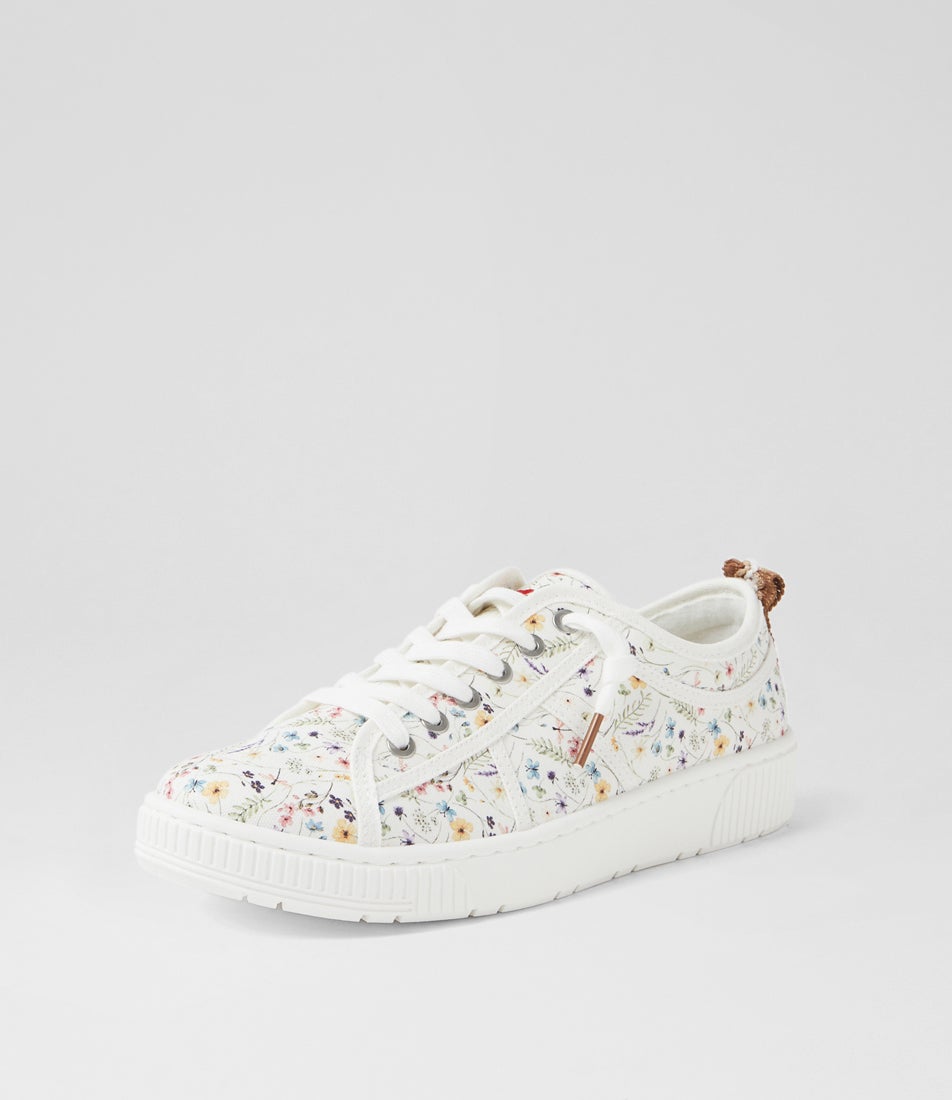 Isaiah White Ditzy Floral Canvas Sneakers Isaiah White Ditzy Floral Canvas Sneakers