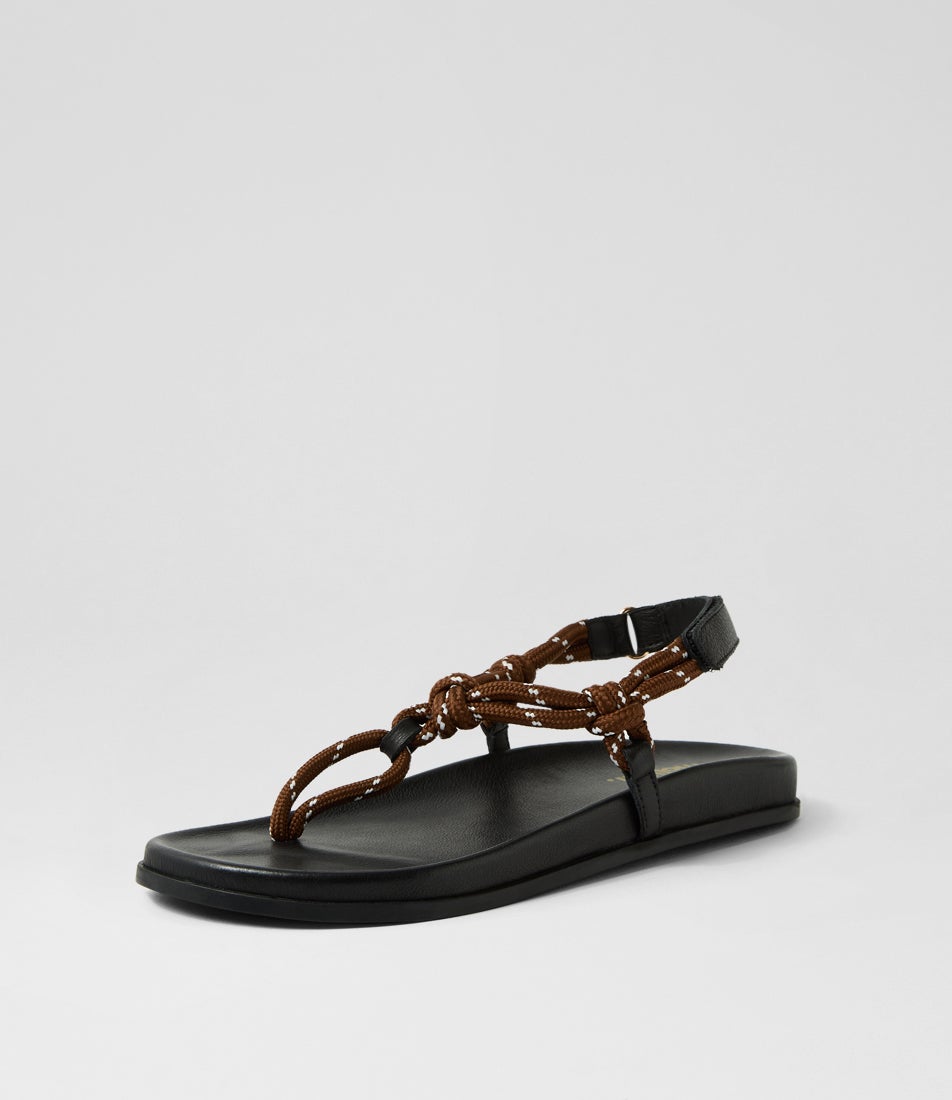 Hervy Choc Black Rope Leather Thongs