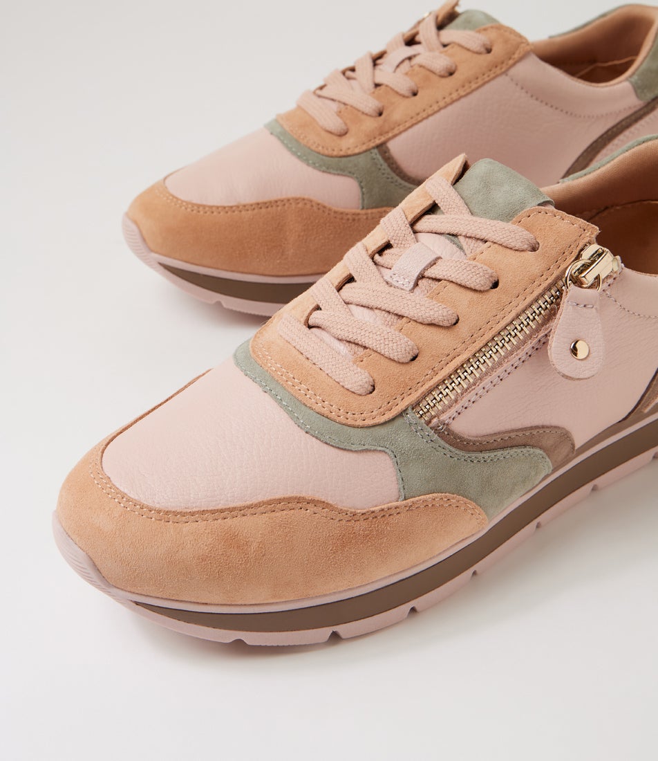 Narniea Soft Pink Leather Sneakers
