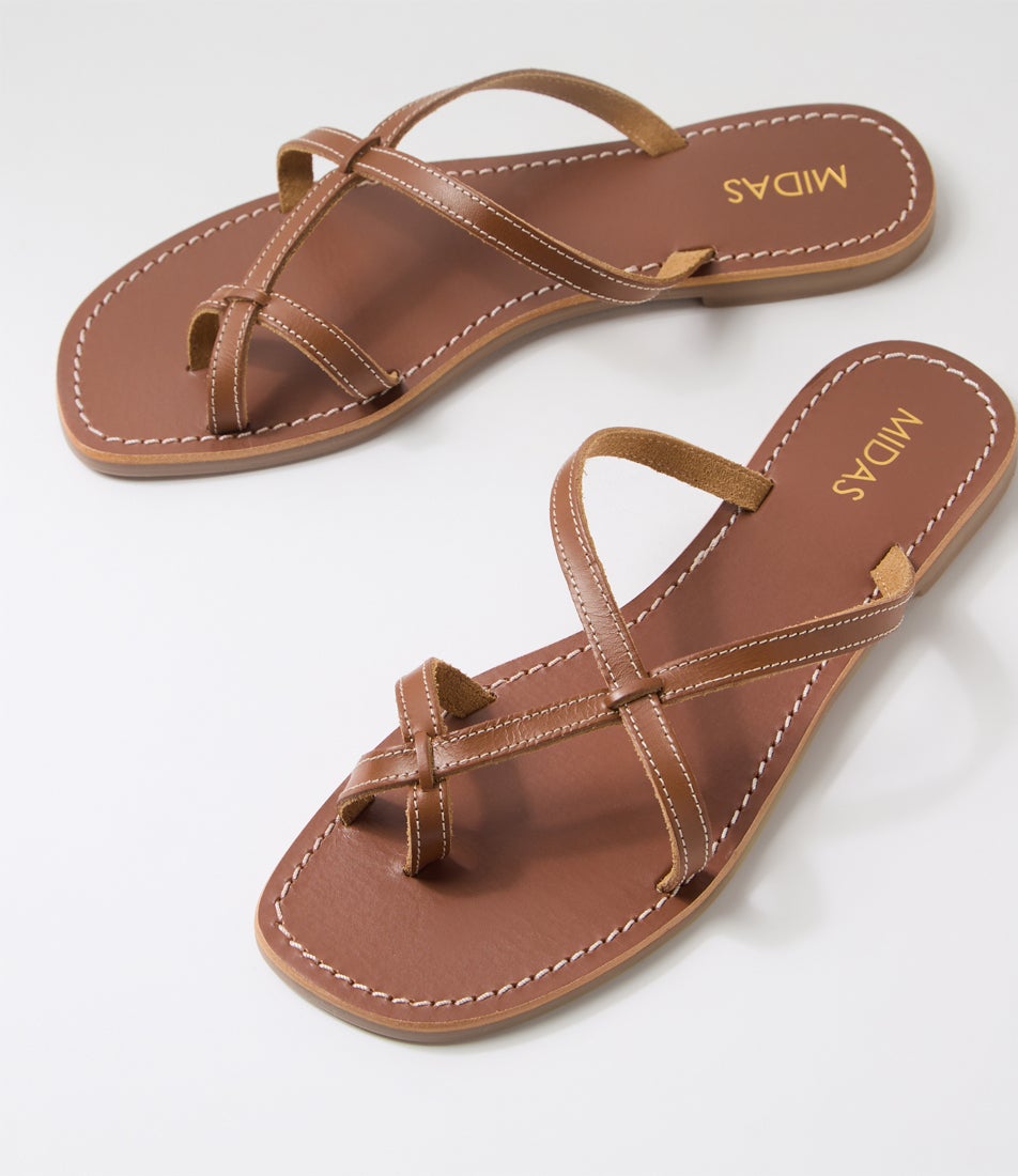 Kisha Tan Leather Thongs