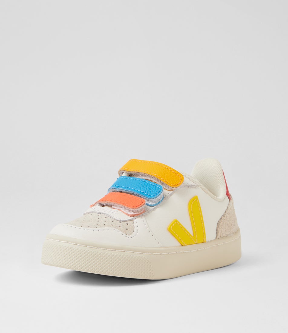 Small V-10 Toddler White Tonic Leather Sneakers