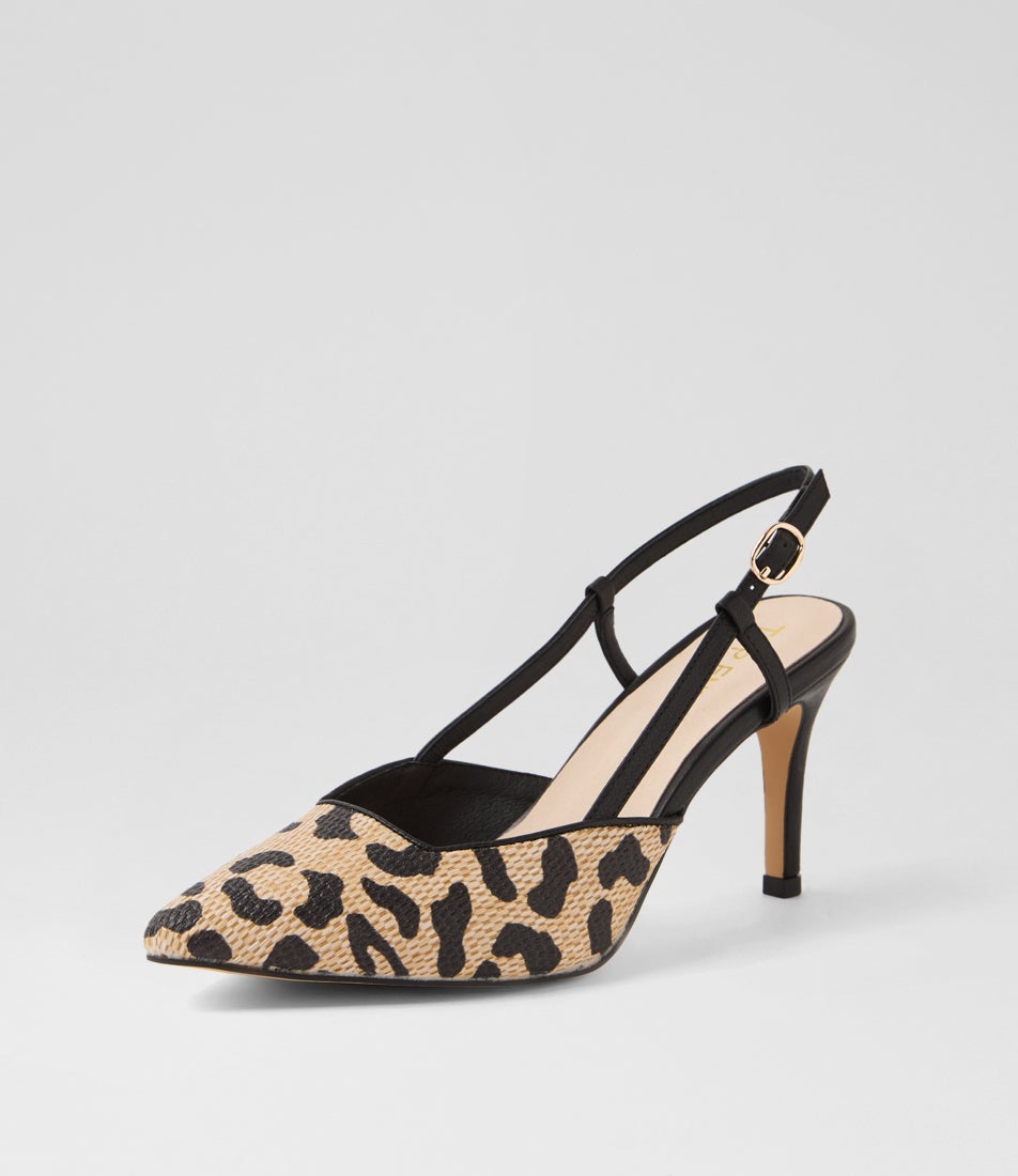 Belgin Light Leopard Black Fabric Heels Belgin Light Leopard Black Fabric Heels