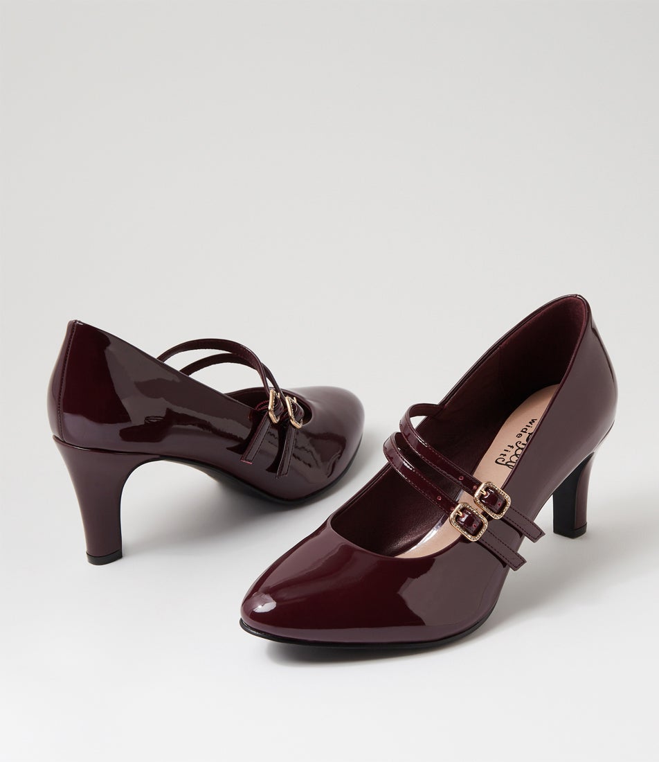 Isola W Burgundy Patent Pu Heels Isola W Burgundy Patent Pu Heels