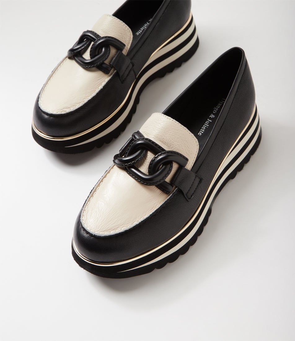 Eaila Black Milk Leather Loafers