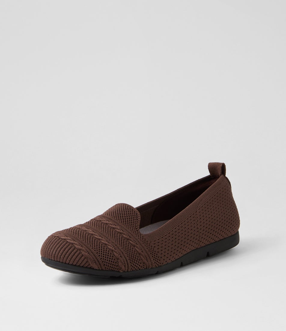 Silicie Dark Plum Knit Loafers