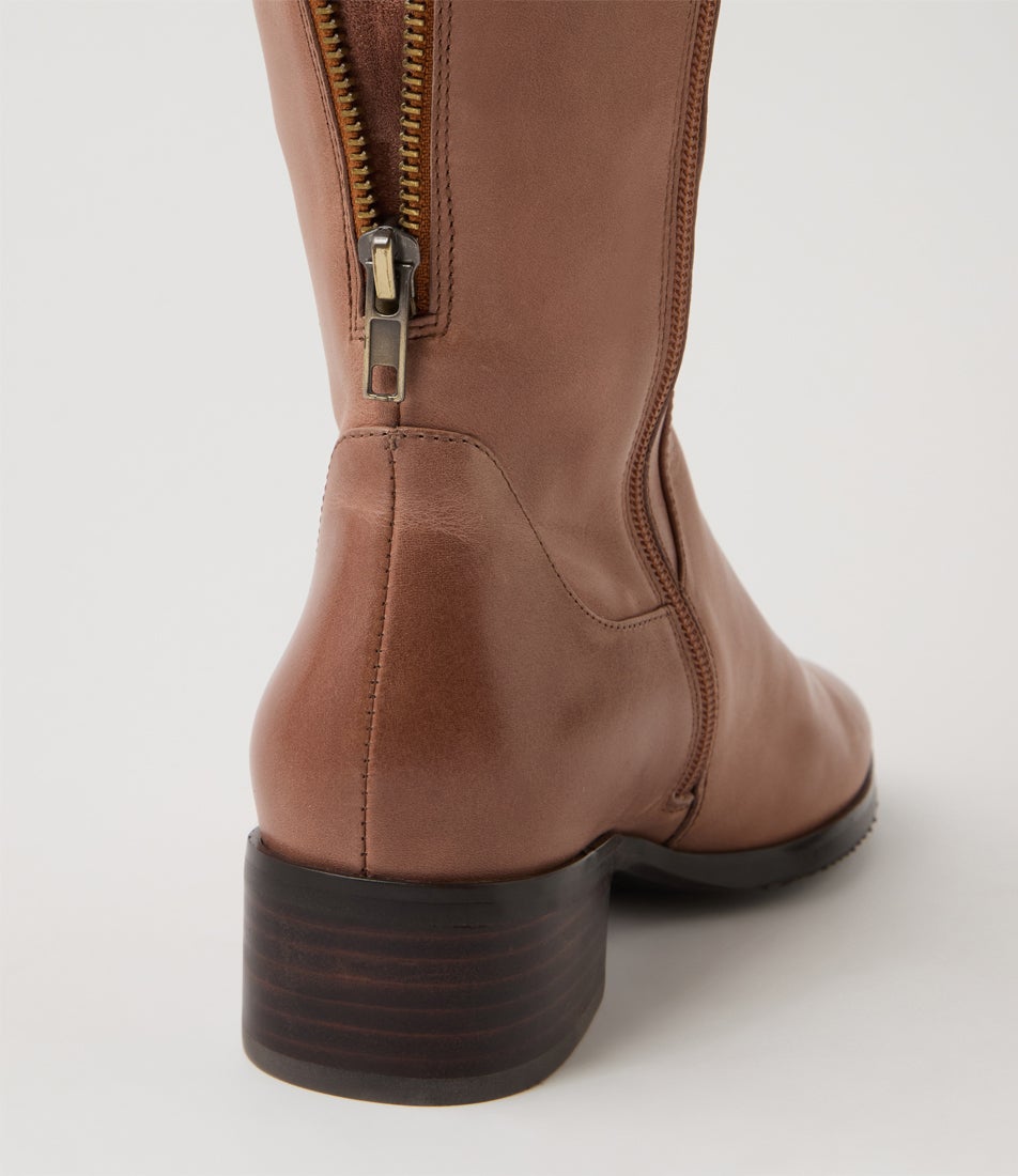 Tanks New Cognac Leather Suede Knee High Boots